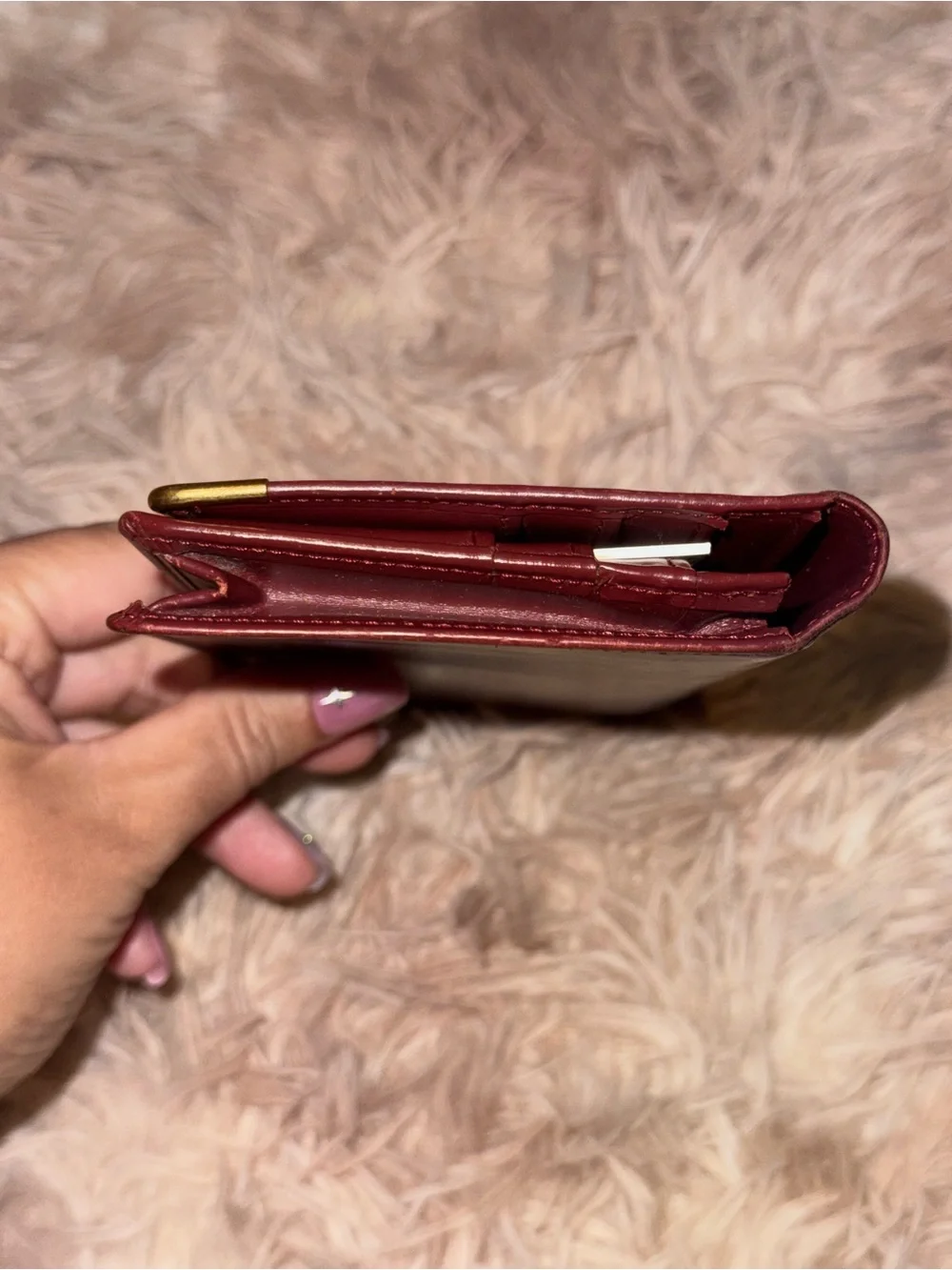 Vintage Must de Cartier Burgundy Leather Continental Wallet